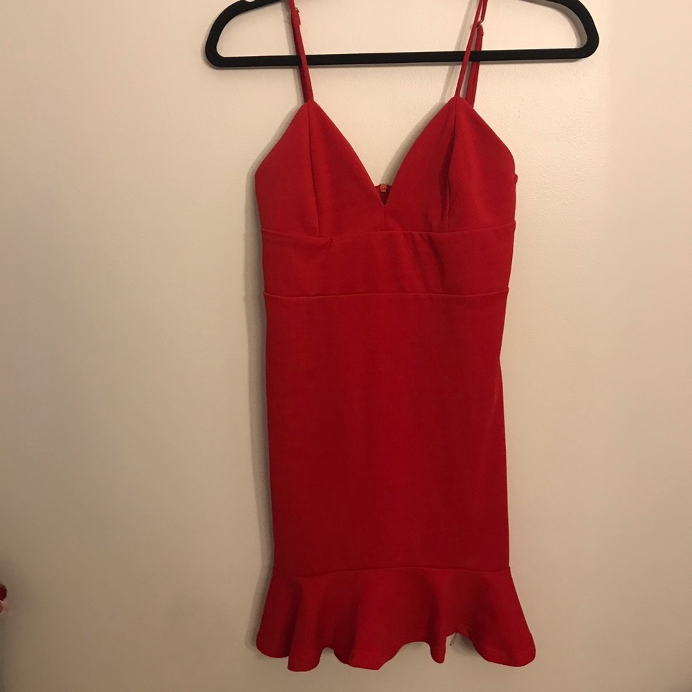 Olia tight fitted red mini dress